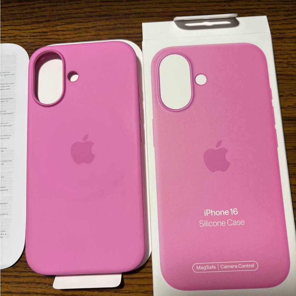 Apple Pink Silicone iPhone 16 Case Dual-Camera Protection (lightly used)